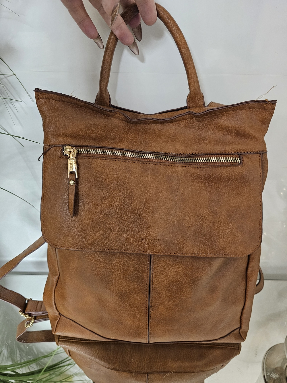 Misako Classic Cognac Leather Women's Backpack
